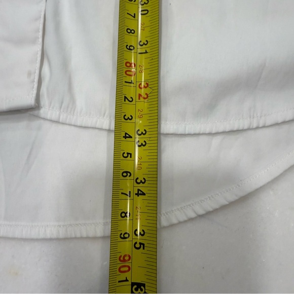 ELIZABETH & JAMES Sz XXL Women’s White Tie-Neck Button Down Shirt Blouse - Picture 8 of 12